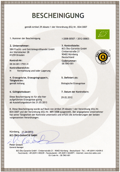 Bio-Zertifikat